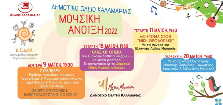 Μουσική Άνοιξη 2022 στο Δημοτικό Θέατρο Καλαμαριάς
